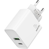 DEQSTER Double Charger USB-C 20W PD (Schnellladefunktion), Ladegerät (Power Adapter)