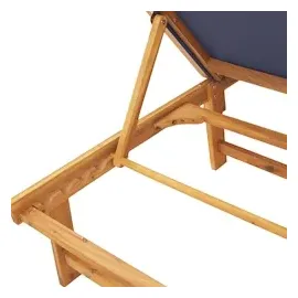 vidaXL Sonnenliegen 2 Stk. Blau Massivholz Akazie und Textilene