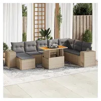 vidaXL Garten-Lounge-Set 9-tlg. beige