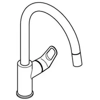 Grohe BauFlow 30549, hoher Auslauf, ausziehbare Laminarbrause, chrom