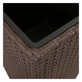 vidaXL Garten-Hochbeet 3-tlg. Poly Rattan Braun