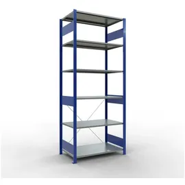 Schulte Grundregal Steckregal MULTIplus150 2500 x 1000 x 600 mm 6 Fachböden Kreuzstrebe RAL 5010/verzinkt