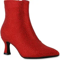 VAN HILL Klassische Stiefeletten in Rot Velours