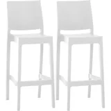CLP 2er Set Barhocker Maya Aus Wetterbeständigem Kunststoff I 2x Tresenhocker Mit Fußstütze Und Hoher Rückenlehne