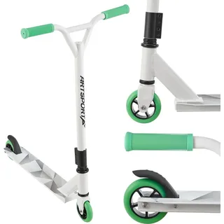 ArtSport Stunt Scooter Futuristic - Trick Roller für Kinder & Jugendliche - Tretroller Weiß Grau