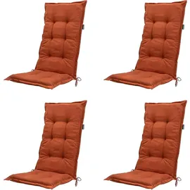 PROGARDEN Tampa Klappsessel 60 x 61 x 109 cm weiß 4 St. inkl. 4 x Auflagen terrakotta
