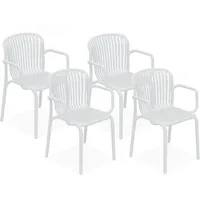 Konsimo® Gartenstuhl, Weiß, Kunststoff, 4-Sitzer, 57.5x82.5x53 cm, Gartenmöbel, Gartenstühle,
