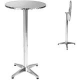 Tectake tectake® Stehtisch, aus Aluminium, rund, standfest und pflegeleicht, 60 x 75/115 cm