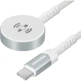 Swissten Swissten, Magnetisches Ladegerät 2.5W USB-C für Apple Watch Nylon 1.2m, Weiß - Weiß