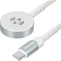 Swissten Swissten, Magnetisches Ladegerät 2.5W USB-C für Apple Watch Nylon 1.2m, Weiß - Weiß
