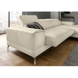W.Schillig Eckcouch Leder 3-Sitzer Grau
