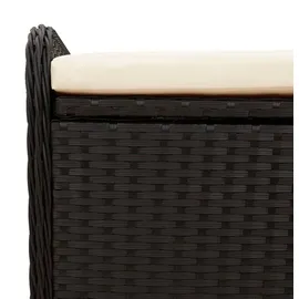 vidaXL Sitzbank mit Stauraum & Kissen Schwarz 115x51x52 cm Poly Rattan