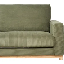 Beliani 4-Sitzer Ecksofa Rechts Grün Cord-Stoffbezug mit Breiten Hohen Armlehnen Hohe Rückenlehne Diecke Sitzkissen Modern Wohnzimmer Stoffsofa - Grün/Braun