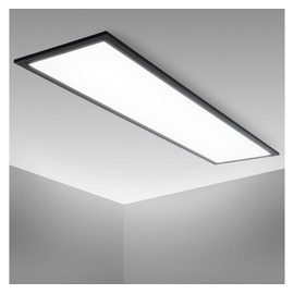 B.K.Licht LED Panel, LED Deckenleuchte, Lampe, Wohnzimmerlampe, Schlafzimmerlampe, 100x25x6,5 cm, Schwarz