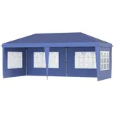 Outsunny Faltpavillon mit Seitenwänden 585L x 295B x 270H cm - blau