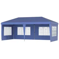 Outsunny Faltpavillon mit Seitenwänden 585L x 295B x 270H cm - blau