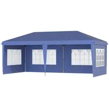 Outsunny Faltpavillon mit Seitenwänden 585L x 295B x 270H cm - blau
