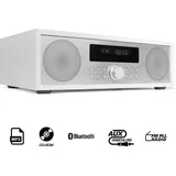 AudioAffairs CD-Mikroanlage, MP3-Audio Stereoanlage, Kompaktanlage mit Bluetooth 3.0, PLL UKW-Radio mit RDS, Fernbedienung - Weiß