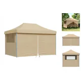 vidaXL Partyzelt Faltbar Pop-Up mit 4 Seitenteilen Beige