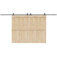 VidaXL Schiebetürbeschlag-Set 427 cm Stahl Schwarz