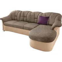 DOMO collection Ecksofa »Flores Schlafsofa, B/T/H: 233/142/86 cm, L-Form« wahlweise mit Bettfunktion, wahlweise mit Federkern, auch in Leder braun