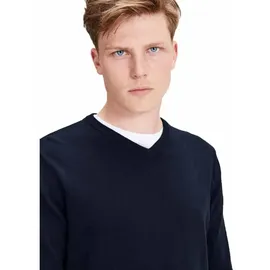 JACK & JONES Basic Knit Pullover Mit V-ausschnitt NavyBlazer / Navy 2XL