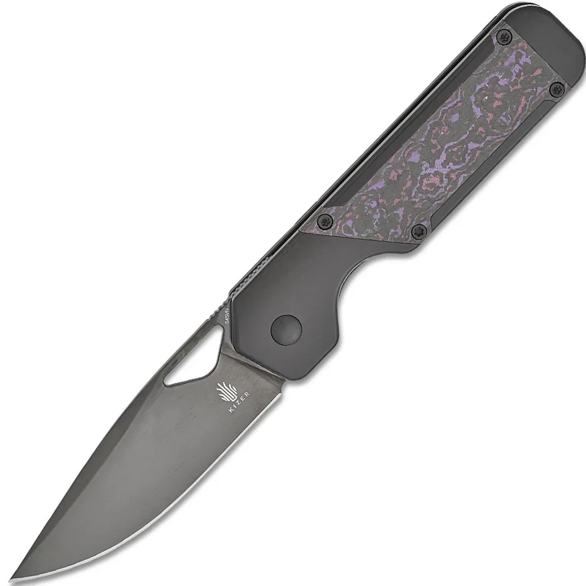 Kizer Militaw Titanium Fatcarbon S45VN Ki3634A2