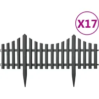 vidaXL Rasenkanten 17 Stk. Anthrazit 10 m Pp