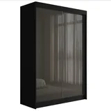 altdecor Schiebetürenschrank PEKA 120 x 215 x 61 cm Schwarz/Grau