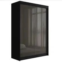 altdecor Schiebetürenschrank PEKA 120 x 215 x 61 cm Schwarz/Grau