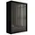 altdecor Schiebetürenschrank PEKA 120 x 215 x 61 cm Schwarz/Grau