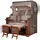 Mr. Deko Strandkorb Komplettset - bene living - Ammersee Mahagoni Bullauge - PE grau - Modell 510 - inkl. Liftersystem