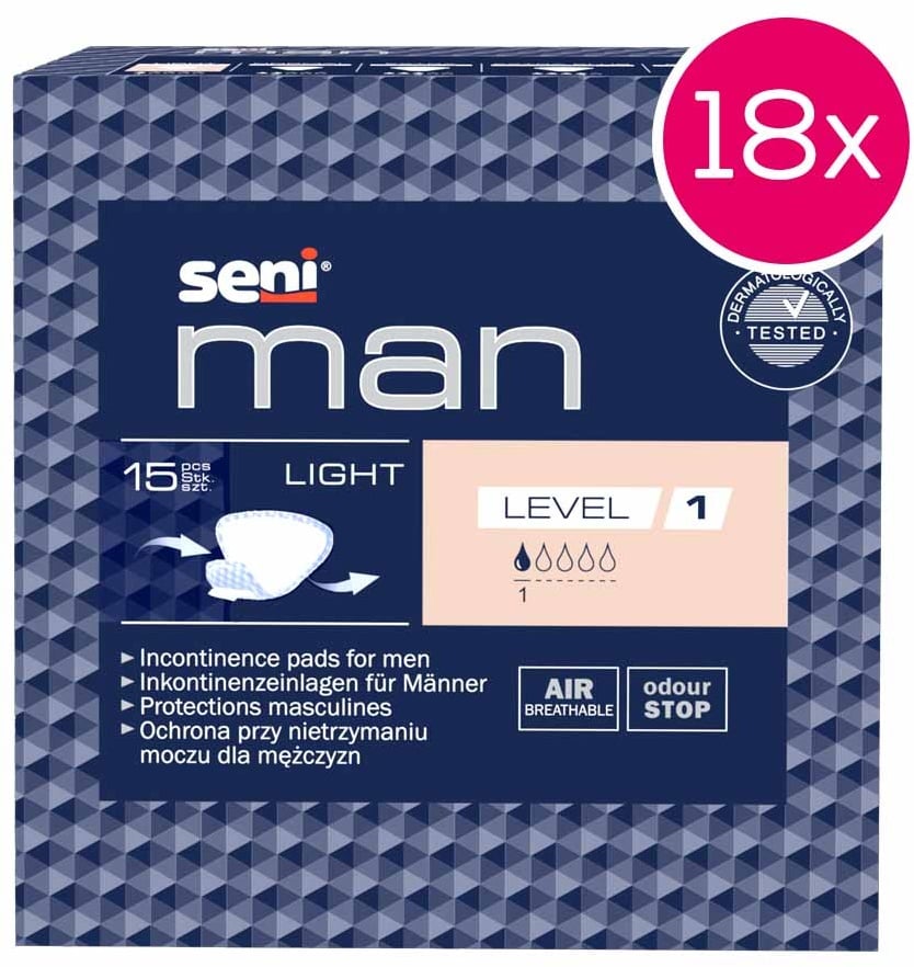 SENI MAN LIGHT LEVEL 1 Inkontinenzeinlage für Männer - 18 x 15 Stk.