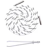 Kordel für Jogginghose, Kordel für Hoodie,Hosenband Kordelzug 140cm mit Metallverschluss-Enden und Durchziehnadel, Ersatz Kordelanten für Jogginghosen, Hoodies, Sweatshirts, Badehosen, Einkaufstaschen - Weißes Muster 140cm