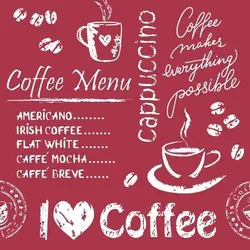 Mank Tassendeckchen Coffee Time in Bordeaux, Tissue 9-lagig, 90 x 90mm, 250 Stück - Untersetzer Einweg Kaffee Tee Kakao