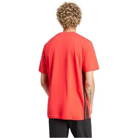 adidas Essentials 3-Streifen Single Jersey Kurzarm-T-Shirt Pure Ruby / Black S
