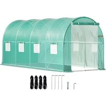 Vevor Foliengewächshaus Verzinkter Stahl Grün PE 4,6x2,1x2,1 m 9,66 m2
