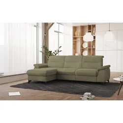 Ecksofa SIT & MORE "Astoria L-Form", grün, B:260cm H:91cm T:175cm, 100% Polyester, Sofas, wahlweise mit motorischer Relaxfunktion