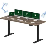 FLEXISPOT Höhenverstellbarer Schreibtisch 180x80cm-mit 2 starken Motoren-Stabiler Schreibtisch Höhenverstellbar Elektrisch-mit Memory-Funktion braun