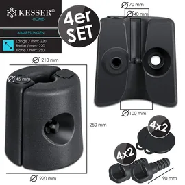 Kesser Pavillonstandfüße 4er Set 0,22 x 0,22 x 0,25 m Schwarz