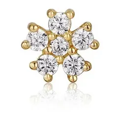 ANIA HAIE - GOLD SPARKLE FLOWER BARBELL SINGLE EARRING - gold