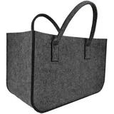 Valo Filztasche faltbar 50 cm x 34 cm x 27 cm Holzkorb Grau