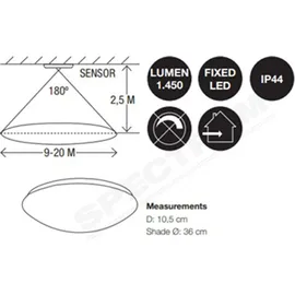 Nordlux Ask 41 LED Deckenleuchte IP44 2560lm - Grau/Weiß
