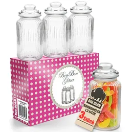 BigDean Bonbonglas mit Deckel 1300 ml 3 St.