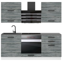 Belini Küchenzeile Küchenblock Emily - Küchenmöbel 180 cm Einbauküche Vollausstattung ohne Elektrogeräten mit Hängeschränke und Unterschrä...