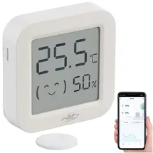 Infactory Mini-Thermo-/Hygrometer, Komfort-Anzeige, LCD-Display, Bluetooth, App