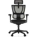 HJH Office Bürostuhl ERGOHUMAN SLIM ECO F GEN2 Originales Design, Bürosessel mit Flexibler Lendenwirbelstütze, gepolsterte Sitzfläche, Schwarz