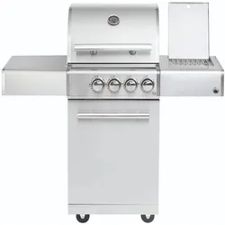 CHEF S Paket E - Basis silber, 2 Brenner, Backburner, Seitenkocher, AIR SYSYTEM, BBQ Paket