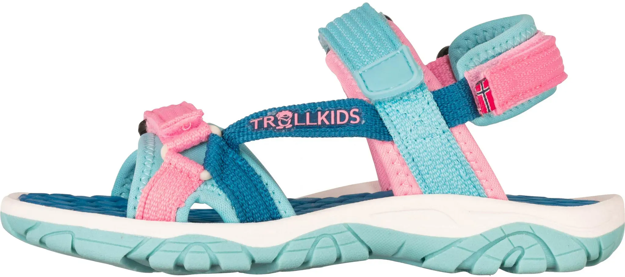Trollkids Oslofjord Outdoorsandalen Kinder in harbor blue-aqua haze-peony rose, Größe 36 - blau