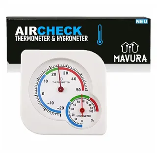 MAVURA AIRCHECK Thermometer Hygrometer Analog Luftfeuchtigkeitsmesser Temperaturmesser